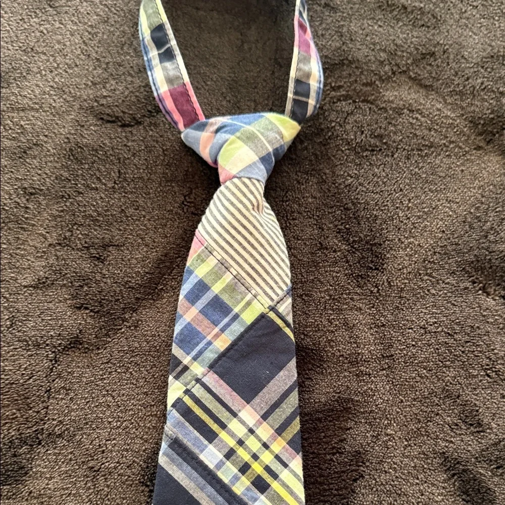 Gymboree Boys Neck Ties Multi-Color Set - Plaid, Stripes, Navy, Blue
